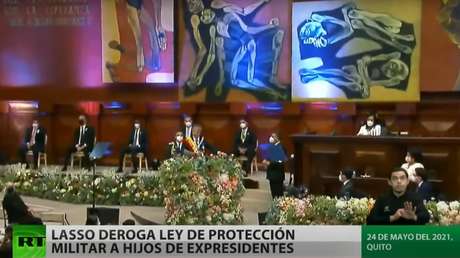 Lasso deroga la ley de protección militar a hijos de expresidentes en Ecuador