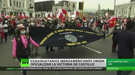 Perú: Exmandatarios iberamericanos urgen oficializar la victoria de Pedro Castillo