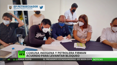 Comuna indígena y petrolera firman acuerdo para levantar bloqueo en Ecuador