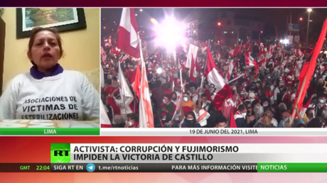 Activista peruana: La corrupción y el fujimorismo impiden la victoria de Castillo