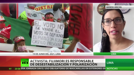 Activista: Fujimori es responsable de la desestabilización y polarización en Perú