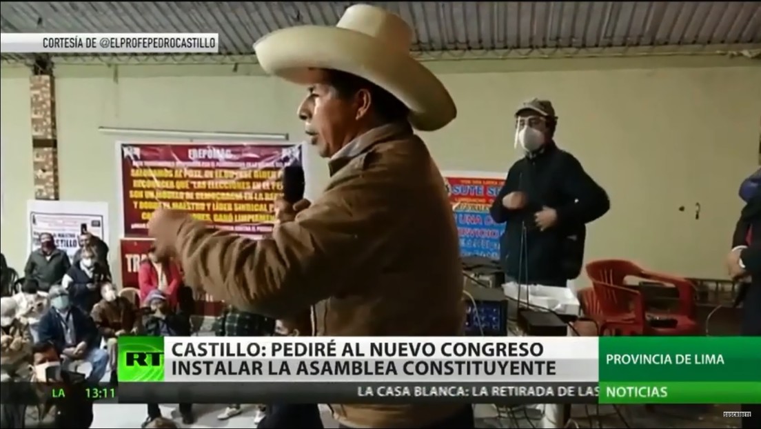 Pedro Castillo anuncia su deseo de redactar una nueva carta magna una vez asuma la presidencia del Perú
