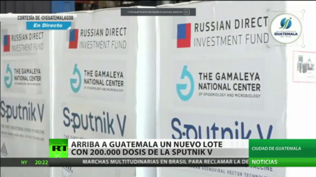 Guatemala recibe un cuarto lote con 200.000 dosis de la vacuna rusa Sputnik V