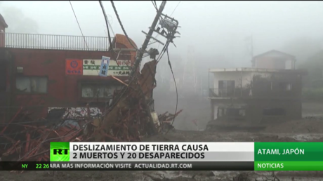 Al menos 2 muertos y  20 desaparecidos tras un deslizamiento de tierra en Japón
