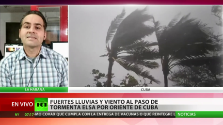 Fuertes lluvias y vientos al paso de la tormenta Elsa por el oriente de Cuba