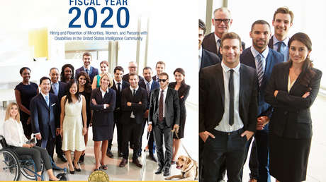 Agencia de inteligencia de EE.UU. agrega con Photoshop una mujer discapacitada y un hombre ciego en la portada de su informe de diversidad