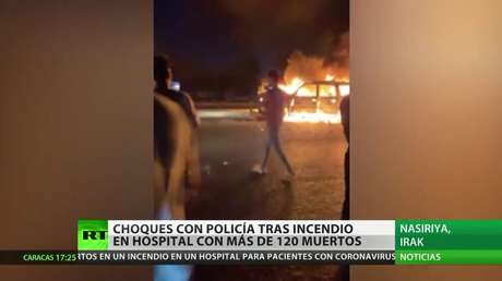 Choque entre manifestantes y policías en Irak tras el incendio en un hospital que dejó más de 120 muertos