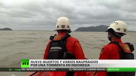 Nueve muertos y varios naufragios por una tormenta en Indonesia
