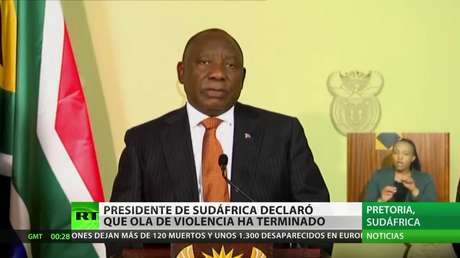 El presidente de Sudáfrica asegura que ha terminado la ola de violencia y disturbios en el país