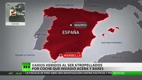 España: Al menos 9 heridos tras impactar un coche contra una zona de terrazas en Marbella