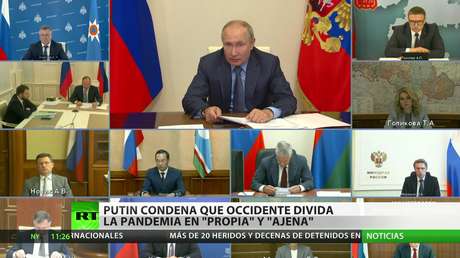 Putin reprocha a Occidente por dividir a la pandemia en "propia" y "ajena"