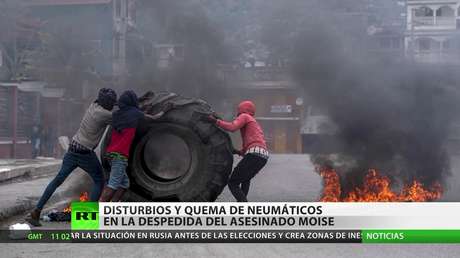 Haití: Disturbios y quema de neumáticos en la despedida del presidente asesinado