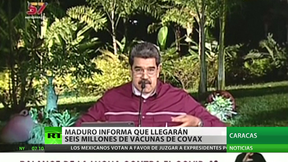 Venezuela: Maduro informa que llegarán seis millones de vacunas Covax