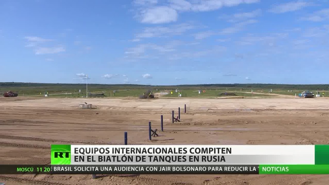 Equipos internacionales compiten en el biatlón de tanques en Rusia