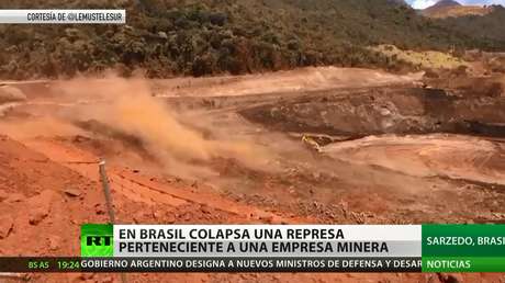 Colapsa una represa propiedad de una empresa minera en Brasil