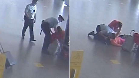 VIDEO: Una anciana pierde el conocimiento en un aeropuerto ruso y un policía le salva la vida al realizarle una reanimación cardiopulmonar