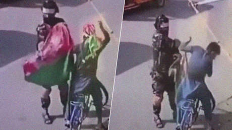 Milicianos talibanes golpean y arrestan a civiles por llevar la bandera nacional afgana (VIDEOS)