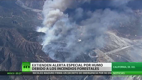 Las autoridades de California extienden hasta el viernes la advertencia por el humo de los incendios forestales