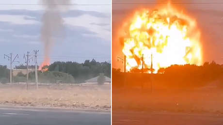 VIDEO: Un fuerte estallido se produce en el almacén de una base militar en Kazajistán