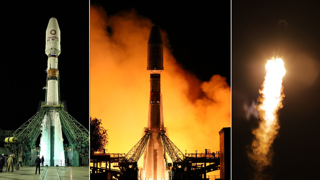 VIDEO: Ponen en órbita 34 satélites OneWeb con un cohete Soyuz-2.1b