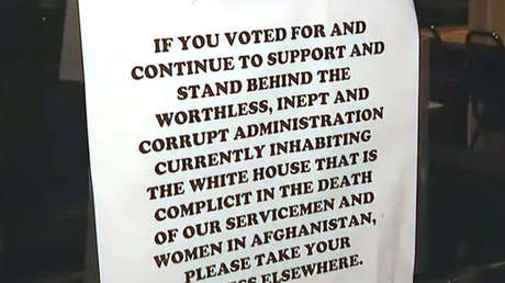 "Váyase a otra parte": propietaria de un restaurante en Florida rechaza la entrada de partidarios de Biden