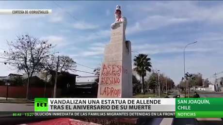 Vandalizan en Chile una estatua de Allende tras el aniversario de su muerte