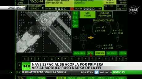Una nave espacial se acopla por primera vez al nuevo módulo ruso Naúka de la EEI