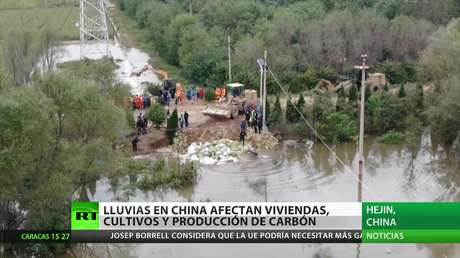 Lluvias en China afectan viviendas, cultivos y la producción de carbón