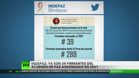 Colombia: Ya son 39 firmantes del Acuerdo de Paz asesinados en 2021