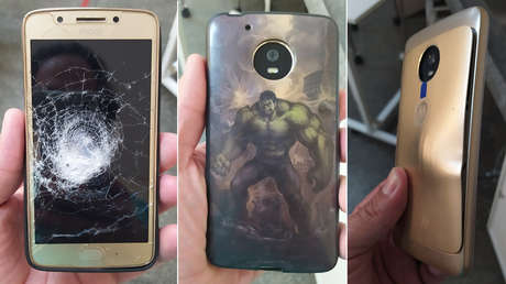 Un hombre se salva tras recibir un balazo que rebotó en su celular con funda de  Hulk