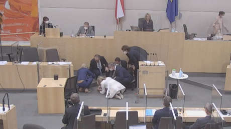VIDEO: Se desmaya una miembro del Consejo Nacional de Austria durante su discurso al Parlamento