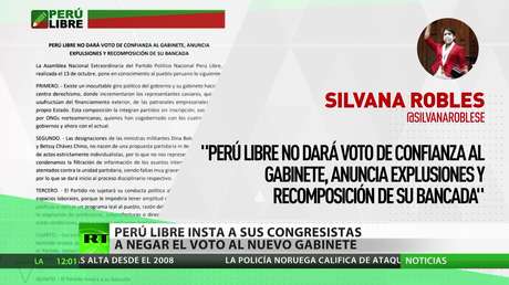 Perú Libre insta a sus congresistas a negar el voto al nuevo gabinete
