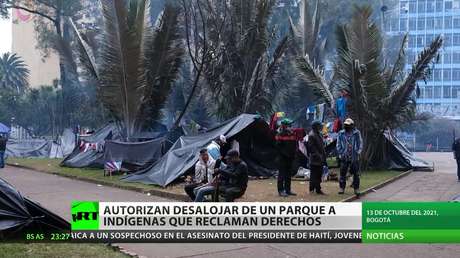 Deciden desalojar de un parque de Bogotá a indígenas que reclaman derechos