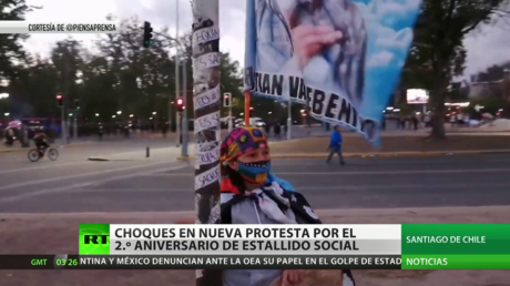Se reavivan en Chile las protestas durante el segundo aniversario del estallido social