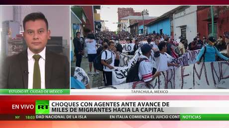 Miles de migrantes avanzan hacia Ciudad de México y se producen choques con la Policía