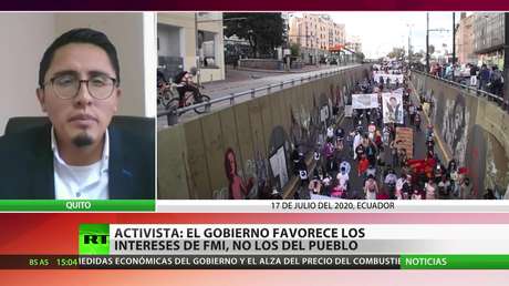 Varios sectores sociales de Ecuador protestan contra la política económica de Lasso