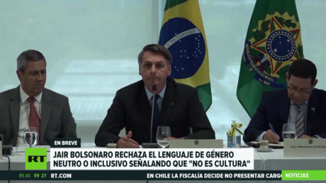 Jair Bolsonaro rechaza el lenguaje de género neutro o inclusivo y lo califica de "no cultura"