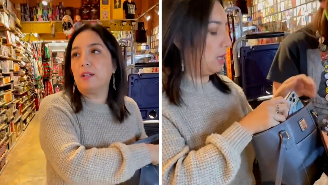 Una mujer acusa a un afroamericano de robarle el teléfono y luego descubre que lo llevaba en su propio bolso (VIDEO)