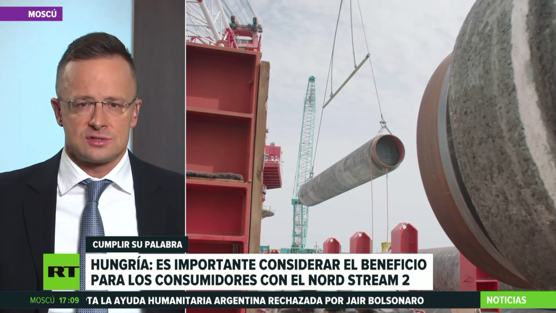 Hungría defiende la puesta en marcha del gasoducto ruso Nord Stream 2 para beneficiar a los consumidores europeos