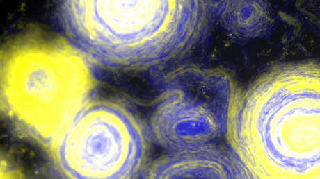 Un grupo de bacterias depredadoras exhibe "belleza artística" recreando una de las pinturas más icónicas de Van Gogh (FOTOS)