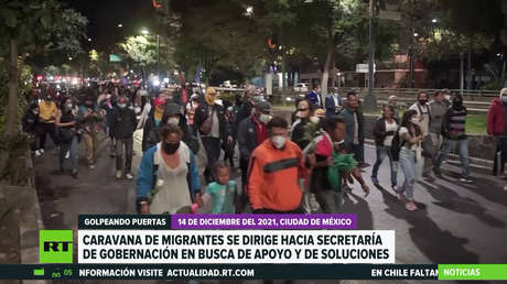 Caravana de migrantes se dirige hacia la Secretaría de Gobernación mexicana en busca de apoyo y de soluciones