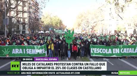España: Miles de catalanes protestan contra un fallo que obliga a dictar el 25 % de las clases en castellano