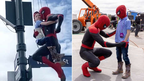 VIDEO: Tom Holland invita al rodaje de 'Spider-Man' al niño que salvó a su hermana menor del ataque de un perro