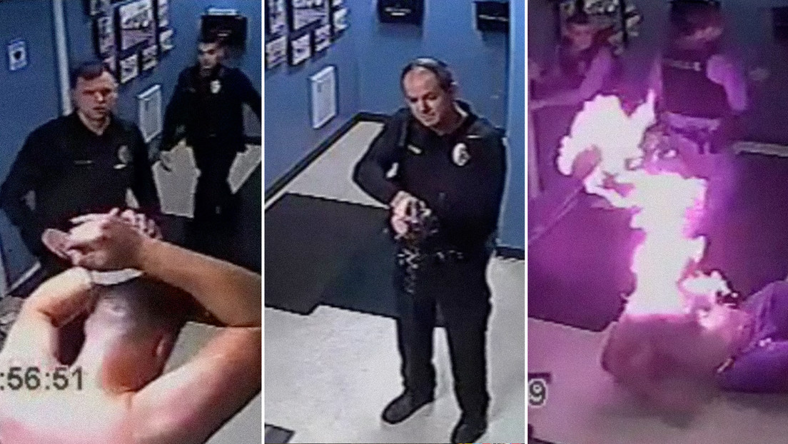 VIDEO: Queda envuelto en llamas tras dispararle un policía con un arma de electrochoque en EE.UU.