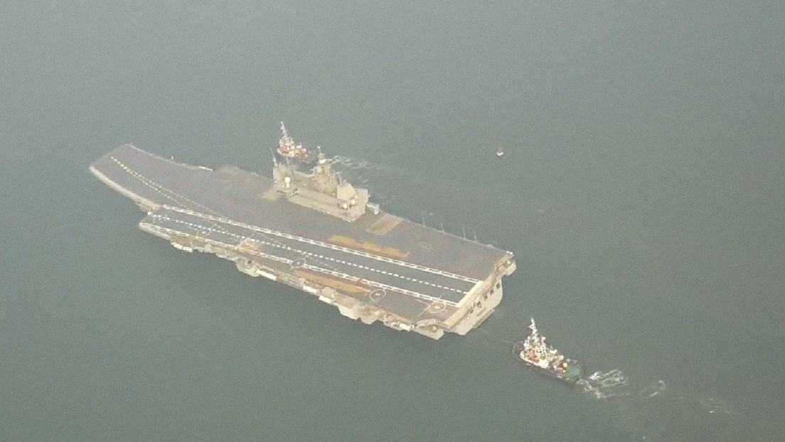 VIDEO: El primer portaaviones indio de fabricación nacional afronta nuevas pruebas en el mar