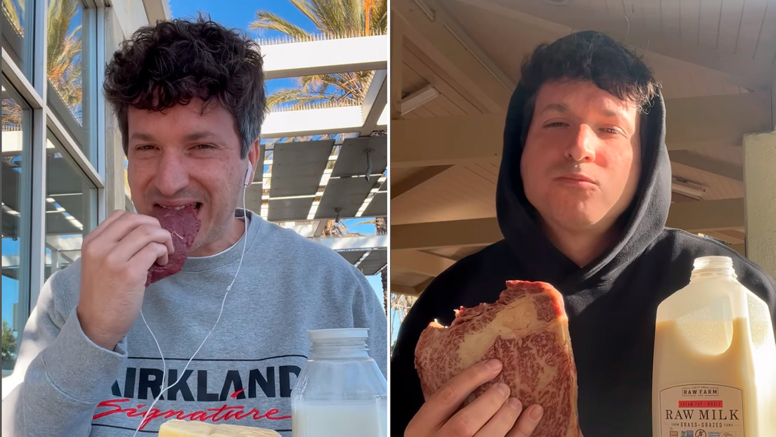 Un hombre inicia un "experimento" para ver cuánto tiempo puede sobrevivir comiendo solo carne cruda (VIDEOS)