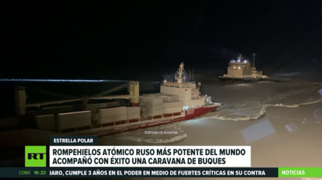 El rompehielos atómico ruso más potente del mundo acompaña con éxito a una caravana de buques