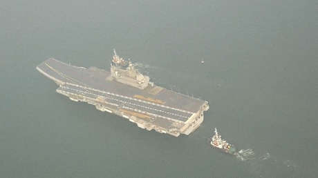 VIDEO: El primer portaaviones indio de fabricación nacional afronta nuevas pruebas en el mar