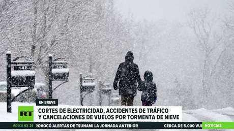 Cortes de electricidad, accidentes de tráfico y cancelaciones de vuelos por una tormenta de nieve en EE.UU.