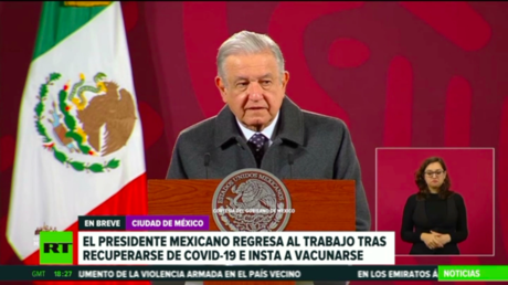 López Obrador regresa al trabajo tras recuperarse del covid-19 e insta a vacunarse